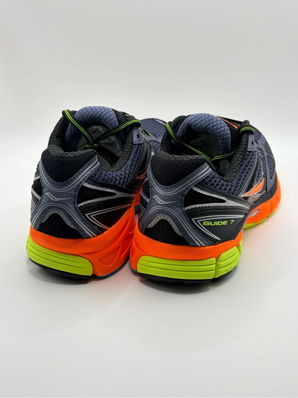 Saucony Men's Navy Running Shoes with Neon Orange & Lime Accents